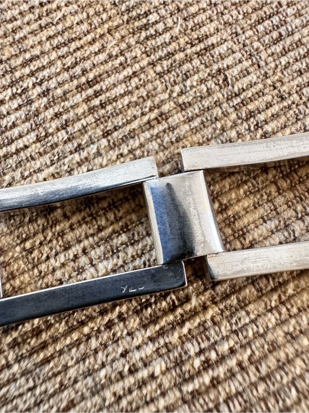 Vintage 925 Sterling Silver Rectangle Link Bracelet